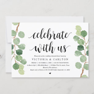 Celebrate with us, Wedding Rehearsal Dinner Invitation