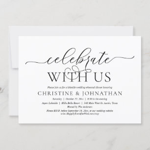 Celebrate With Us, Wedding Rehearsal Dinner Party  Invitation