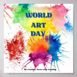 Celebrate World Art Day with Stunning Watercolor W Poster