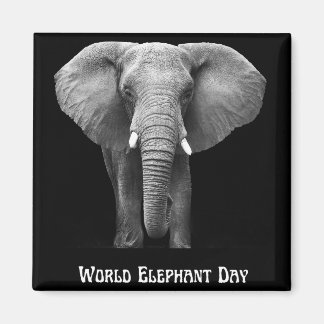 Celebrate World Elephant Day: Majestic Design  Magnet