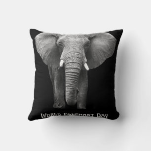 Celebrate World Elephant Day: Majestic Design Throw Pillow