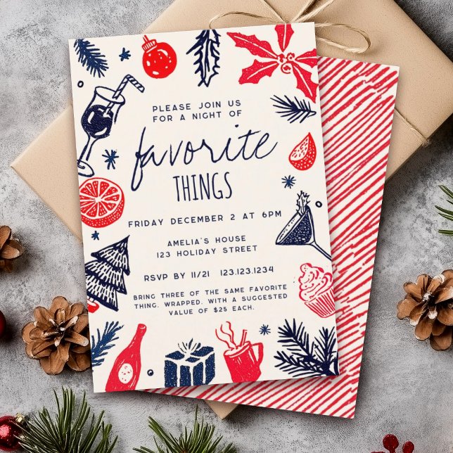 Celebrate Your Favourite Things Christmas Holiday Invitation (Creator Uploaded)