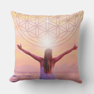 Celebrate Your Life Flower of Life Throw Pillow