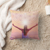 Celebrate Your Life Flower of Life Throw Pillow (Blanket)