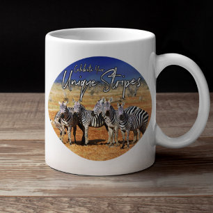 "Celebrate Your Unique Stripes" Zebra Art Coffee Mug