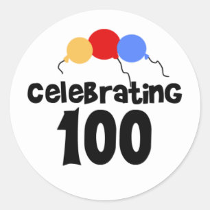 Celebrating 100  classic round sticker