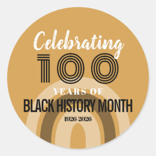 Celebrating 100 Years Of Black History Month Classic Round Sticker