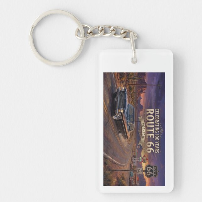 Celebrating 100 Years: Route 66   Keychain (Front)
