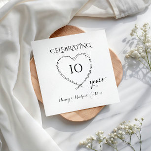 Celebrating 10 Years Anniversary with Wreath Napkin