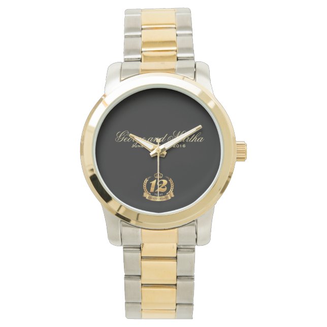 Celebrating 12th Anniversary. Customizable. Watch (Front)