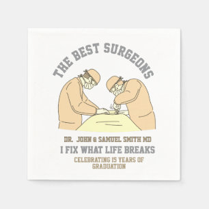 celebrating 15 years of graduation doctor surgeon napkin