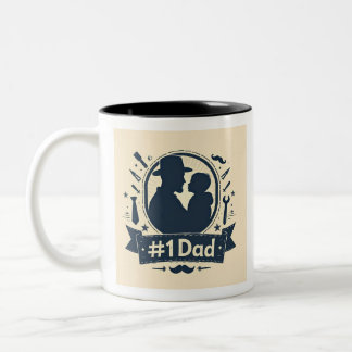 Celebrating #1 Dad Two-Tone Coffee Mug
