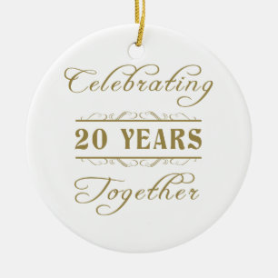 Celebrating 20 Years Together Ceramic Ornament
