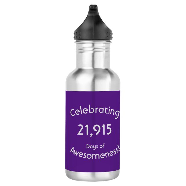 Celebrating 21,915 Days Of Awesomeness Birthday 532 Ml Water Bottle (Right)