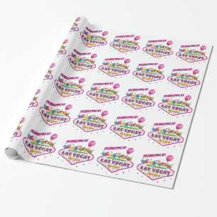 celebrating 21st Birthday Las Vegas Wrapping paper
