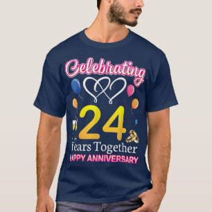 Celebrating 24 Years Together Happy Wedding Annive T-Shirt