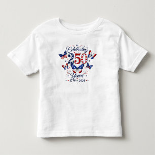 Celebrating 250 Years Patriotic Butterfly Themed Toddler T-shirt