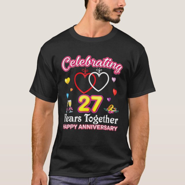 Celebrating 27 Years Together Happy 27Th Wedding A T-Shirt (Front)