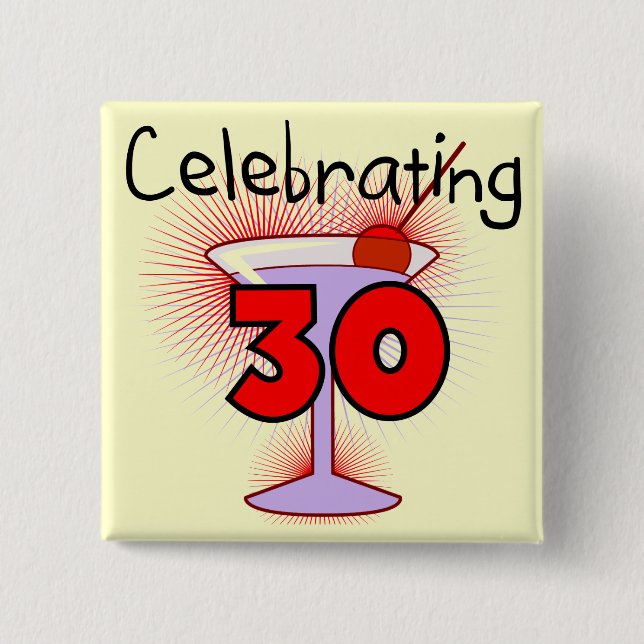 Celebrating 30 Tshirts and Gifts 2 Inch Square Button (Front)