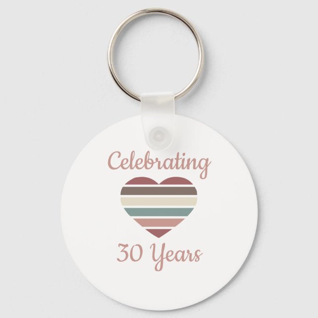 Celebrating 30th Wedding Anniversary Keychain (Front)