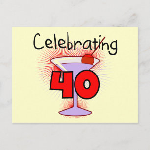 Celebrating 40 Tshirts and Gifts Postcard