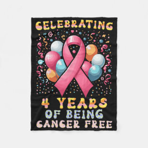 Celebrating 4 Years Of Being Cancer Free Breast Ca Fleece Blanket