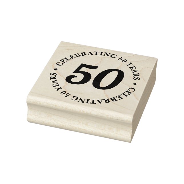 Celebrating 50 Years Fifty 50th Birthday Rubber Stamp (Stamp)