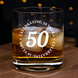 Celebrating 50 Years Fifty 50th Birthday Whiskey Glass