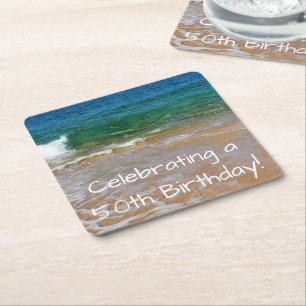 Celebrating 50th Birthday Party Coasters