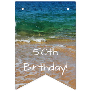 Celebrating 50th Birthday Party Flag Banner