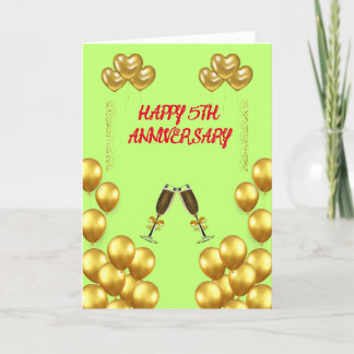 Celebrating 5th Wedding Anniversary Love and Joy  Thank You Card
