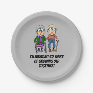 Celebrating 60 Years Growing Old Paper Plate