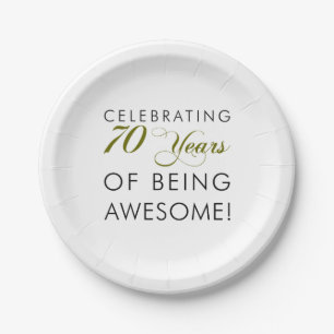 Celebrating 70 Years Of Being Awesome Paper Plate