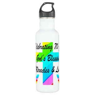 CELEBRATING 70TH BUTTERFLY AND CROSS DESIGN 710 ML WATER BOTTLE