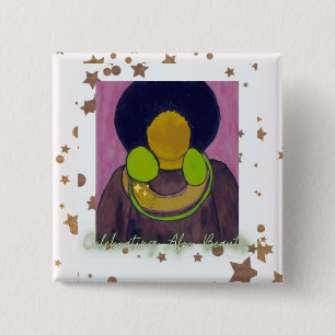 Celebrating Afro Beauty 2 Inch Square Button