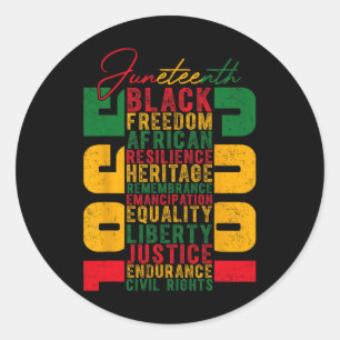 Celebrating Black Freedom 1865 Independence Day Classic Round Sticker