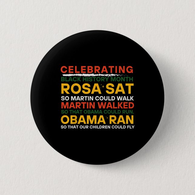 Celebrating Black History Month  2 Inch Round Button (Front)