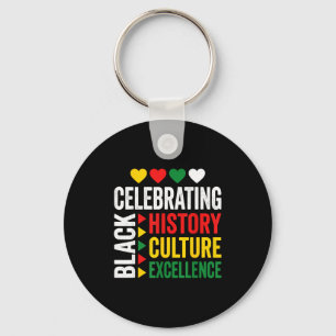 Celebrating black history month african afro men keychain