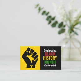 Celebrating Black History Month Centennial Business Card