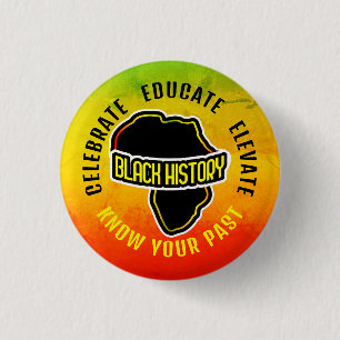Celebrating BLACK History on Gradient Grunge 1 Inch Round Button