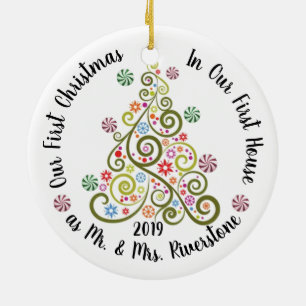 Celebrating Christmas and Hanukkah Ceramic Ornament
