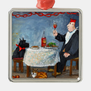 Celebrating Christmas. Metal Ornament