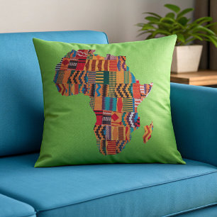 Celebrating Colourful Map of Africa Throw Pillow