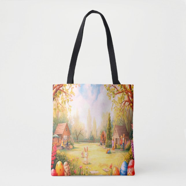Celebrating Easter Joy on the Front and Back of a Tote Bag (Front)