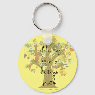 Celebrating Flags Hispanic Heritage Month Keychain