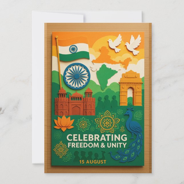 Celebrating Freedom and Unity India Card (Front)