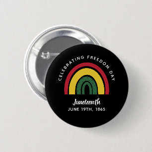 Celebrating Freedom Day Juneteenth 1865 Rainbow 2 Inch Round Button