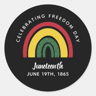 Celebrating Freedom Day Juneteenth 1865 Rainbow Classic Round Sticker