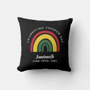Celebrating Freedom Day Juneteenth 1865 Rainbow Throw Pillow