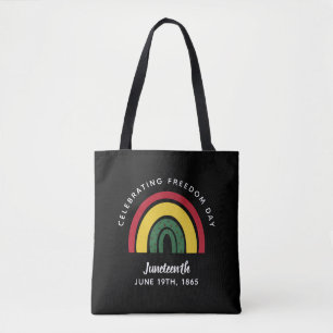 Celebrating Freedom Day Juneteenth 1865 Rainbow Tote Bag